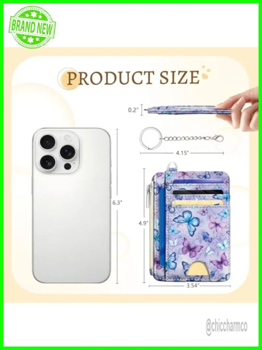 Slim RFID Blocking Card Holder with Zipper Coin Pocket and ID Window